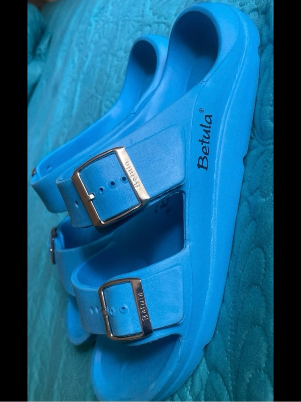 Betula Bright Blue Buckle Sandals